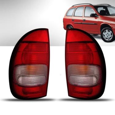 Imagem de Par Lanterna Traseira Corsa 4 Portas Wagon 1996 97 98 99 Fumê