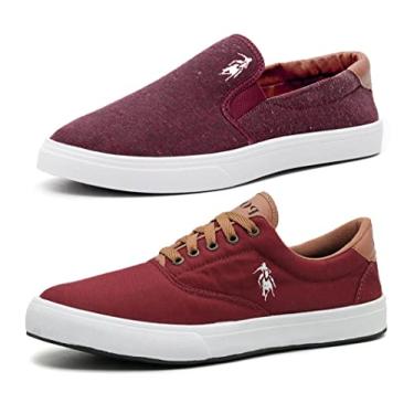 Imagem de Kit 2 Pares Tenis Masculino Sapatenis Polo Slip Lona Cadarço