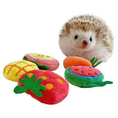Imagem de 5 peças acessórios fofos pequenos animais brinquedos frutas para ouriço suprimentos porquinho-da-índia hamsters brinquedo para animais de estimação pequenos presente acessório para sessão de fotos
