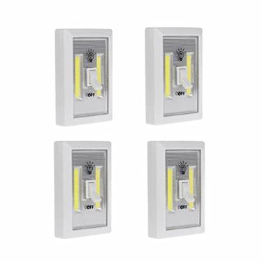 Imagem de MOOKEENONE 4X PVC Magnetic COB LED Switch Wall Night Light Battery Operated Cabinet Garage Light