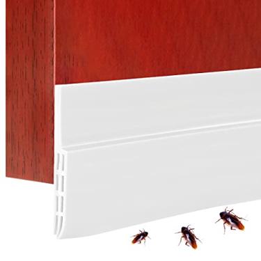 Imagem de Rummy — Tampa de porta de 99 x 5 cm de borracha para porta inferior de porta, à prova de som, bloqueador de ruído, bloqueador de brisa de janela, varreduras de porta ajustáveis para casa, quarto, cozinha