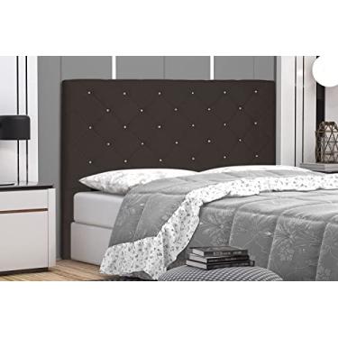 Imagem de Cabeceira Cama King Size Box Casal Estofada 1,95 M - Tânia (Suede, Café)