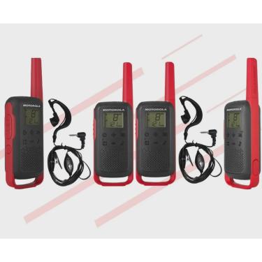 Imagem de Kit 4 Rádio Comunicador Motorola T210BR E Fones de Ouvido Com Microfone