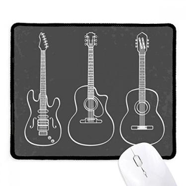 Imagem de Tapete de borracha para jogos com borda costurada para guitarra, combinação de instrumentos musicais