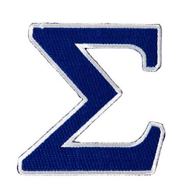 Imagem de Phi Beta Sigma Fraternity 7,62 cm aplique bordado Sigma Patch costurado ou ferro em grego blazer jaqueta Sigma (Patch - Sigma de 7,62 cm)