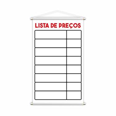 Imagem de Banner Lista de Preços Tabela Serviço Vendas Lona 60x40cm