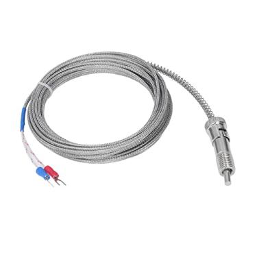 Imagem de Termopar Tipo K,Termopar Aterrado Tipo K à Prova D'água, Sonda De Sensor De Temperatura NTC De Aço Inoxidável 3950, Com Sonda De Mola De Compressão - Sensor De Temperatura 0-400 ℃ Rosca M12, Cabo De