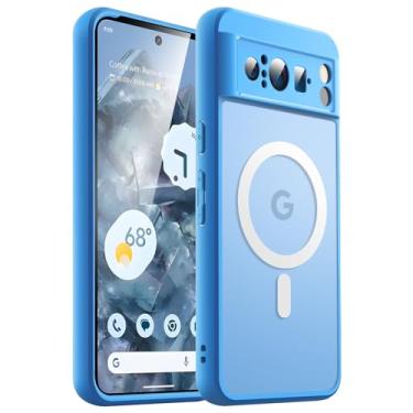 Imagem de JETech Capa Magnética para Google Pixel 8 Pro 6,7 Polegadas 2023, Compatível com MagSafe, Case para Translúcida Fosca Capinha Traseira à Prova de Choque (Baía)