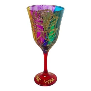 Imagem de META ATACADO, Taça Lirio Cigana Colorida Rosa Super luxo Vidro 330ml Nadir