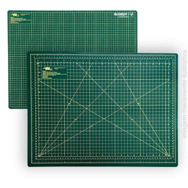 Imagem de Base de Corte Dupla Face Verde A2 (45x60cm) - Ferramenta Essencial para Artesanato e Co...