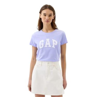 Imagem de GAP Camiseta feminina com logotipo clássico, Lavanda fresca, XXG