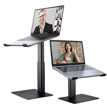 Imagem de DEEDRR Laptop Stand for Desk, Ergonomic Sitting and Standing Laptop Riser for Notebook MacBook 11-17 Inches，DJ Laptop Stand Adjustable Height from 7-15 Inches Aluminum(Black)