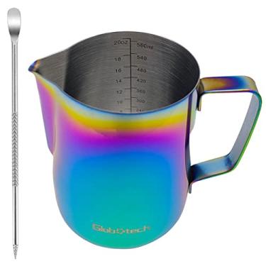 Imagem de Jarro a vapor de aço inoxidável Frother Cup – Acessórios espresso, Jarro de espuma de leite, jarro de espuma, latte Art Steamer Pitcher 590 ml Multicolorido 600 ml