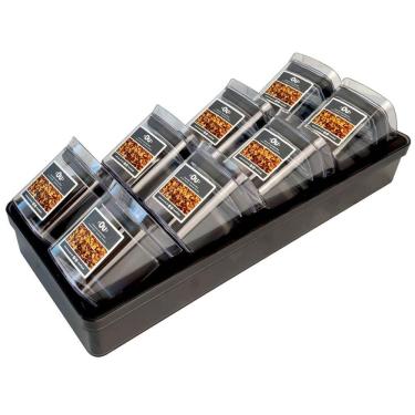 Imagem de Conjunto 8 Potes Herméticos Organizadores Para Temperos Condimentos Gaveta Bancada Ou Block