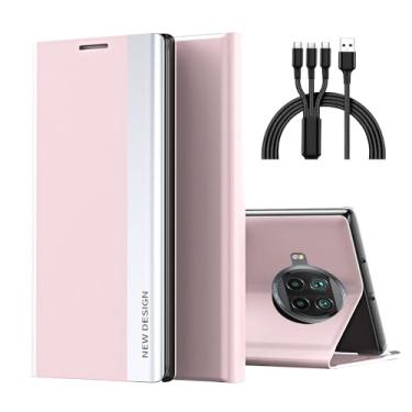 Imagem de okdiscountforyou Capa para celular Galaxy Note 20 Ultra 5GSoft TPU com janela lateral com cabo de carregamento para Galaxy Note20 Ultra 17.5 cm Rosa