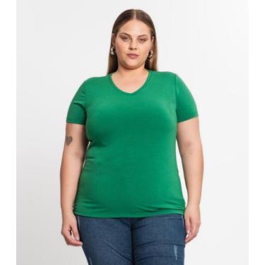 Imagem de Blusa Viscolight Básica Plus Size Feminina Kohmar Verde