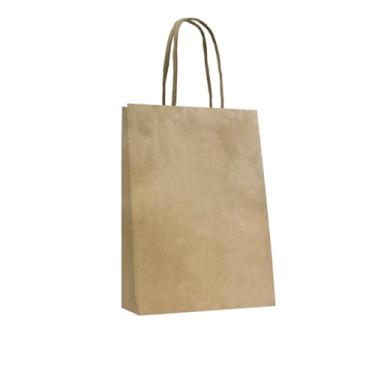 Imagem de Sacola Colorida Alça de Papel Tamanho P - Pacote com 10 Unidades (Kraft)