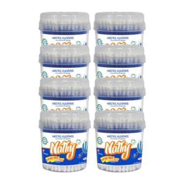Imagem de KIT 8 UNIDADES - Cotonete Hastes Flexíveis (NATHY) - Frasco com 150 Unidades