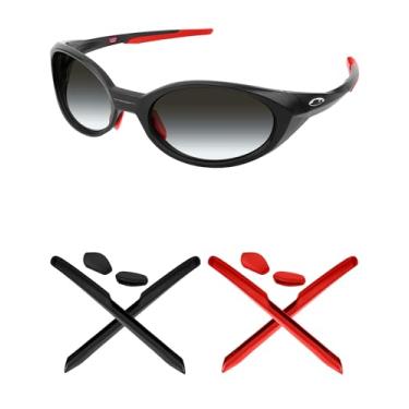 Imagem de Mryok 2 pares de kits de substituição de peças de nariz para Oakley Eye Jacket Redux OO9438 - Vermelho e Preto