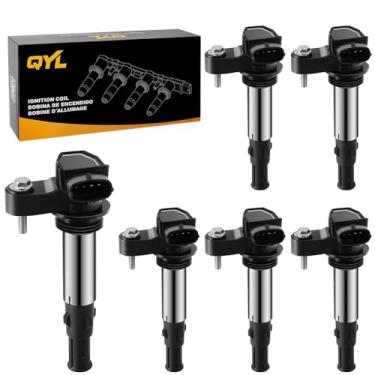 Imagem de QYL Pacote de 6 peças de bobinas de ignição de substituição para Buick Allure Lacrosse Rendezvous Cadillac CTS STS SRX Chevy Traverse GMC Acadia Saturn Outlook V6 2.8L 3.6L UF375 D501C 12583514 C1508