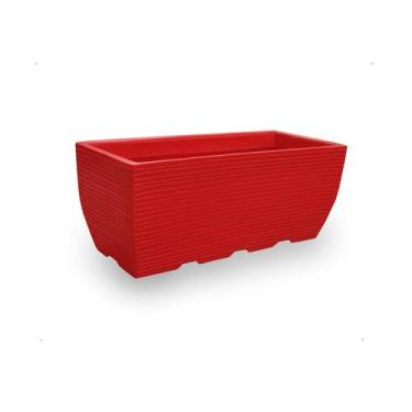 Imagem de Vaso D Planta Jardineira Floreira Polietileno 60X25 Vermelho - Foster 