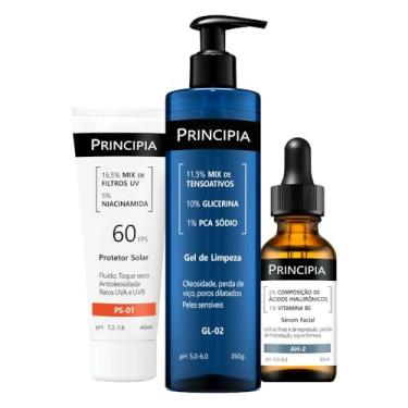 Imagem de PRINCIPIA, Kit Primeira Rotina de Skincare GL-02 + AH-2 + PS-01 FPS60
