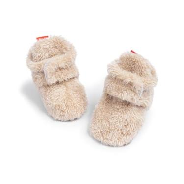 Imagem de Babelvit Botas de lã macia para bebês recém-nascidos, meninos, meninas, para ficar no chão, pantufas, meias antiderrapantes, sapatos de berço de inverno, Damasco 004c, 0-6 Meses