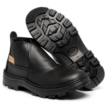 Imagem de Bota de Couro Segurança EPI Masculina - REF, Masculino, Preto, 40