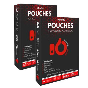 Imagem de Plástico Plastificação Grafity 100 A4 e 200 A3 0,07MM 175Mic