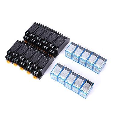 Imagem de Conjunto de Componentes Eletrônicos Akozon 10pcs LY2NJ DC 24V, relé e Base de 8 Pinos de, Substituição Perfeita para Peças de relé Antigas