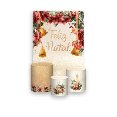 Imagem de Painel De Festa Vertical 1,50 x 2,20 + Trio De Capas Cilindro - Feliz 