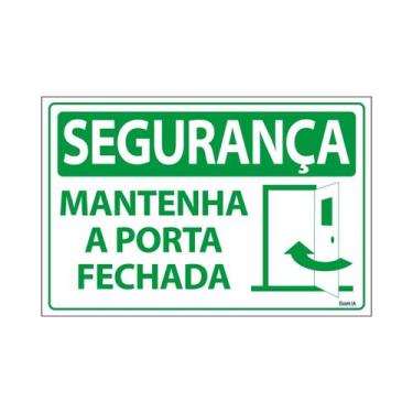 Imagem de Placa De Sinalização Segurança Mantenha A Porta Fechada 30x20 Ecom IA 