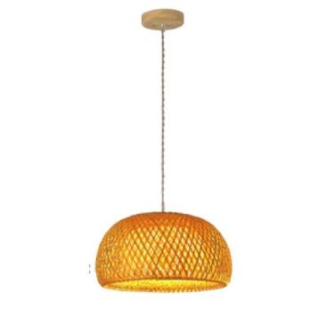 Imagem de Luminaria Pendente Sumatra Fibra Bambu Rustico 60W E27 GMH - Gmh Trade