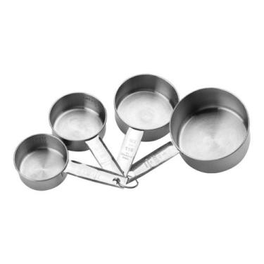 Imagem de Kit 4 Xícaras porcionadoras em Aço Inox Prata - Cromus