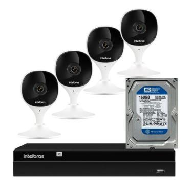 Imagem de Kit 4 Câmeras IMX Full Hd Wi-fi Com Hd 160gb E Nvd 1304 - Intelbras
