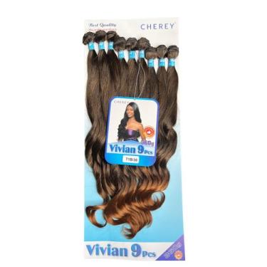 Imagem de Cabelo Cherey Bio Fibra Liso Ondulado Vivian 9 telas 65cm 360g, Ombre 