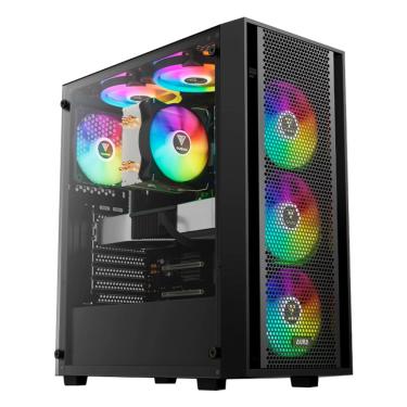 Imagem de Gabinete Gamer Gamdias Aura GC2 Elite ARGB 4 Fans MidTower ATX Preto - AURA GC2 ELITE ARGB