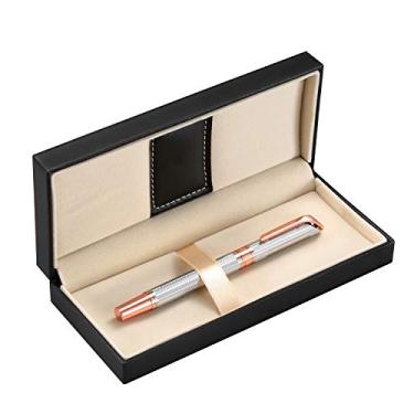 Imagem de Conjunto de caneta de gel de luxo para presente de luxo da Penneed para campanha de negócios, celebração, festa de casamento, 0,7 mm, canetas de tinta preta com caixa de presente G5, G5gold-sliver, 0.7mm tip