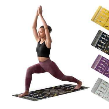 Imagem de Zaveur Tapete de ioga de poliuretano feminino dançante - 68,5 cm L x 185,4 cm C Tapete de meditação com frente de poliuretano premium - Tapete de exercício antiderrapante com parte traseira de
