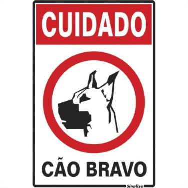 Imagem de Placa Sinalizacao Poliestireno 20X30 ''Cuidado Cao Bravo''  250Ah - SI