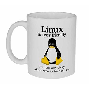 Imagem de Neurons Not Included Caneca engraçada de café ou chá Linux - Linux é amigável - Caneca geek - Caneca de escritório