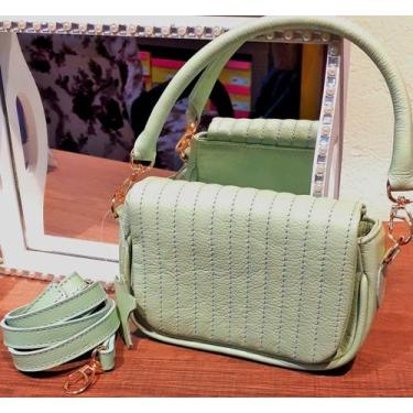 Imagem de Bolsa de Mão e Ombro Verde Claro em Couro Feminina - 828 - Mobelli Cos