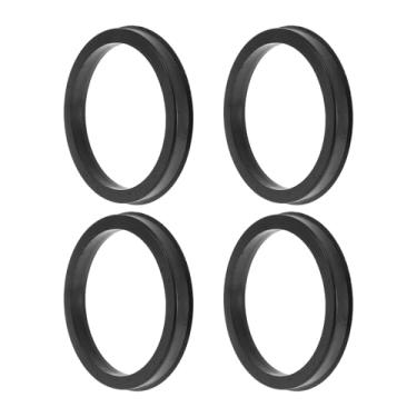 Imagem de INFINAUTO Anéis centralizados de cubo de roda de carro de 87,1 mm a 72,6 mm, rodas de policarbonato preto, eixo central com absorção de choque, 4 peças