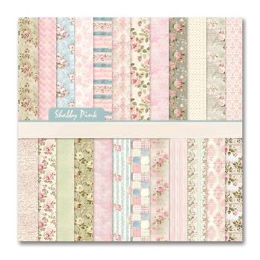 Imagem de VIVIQUEN Papel para scrapbook floral de primavera de 30 x 30 cm – 24 designs botânicos rosa vintage frente e verso, cartolina de 160 g sem ácido para artesanato DIY, confecção de cartões, álbuns de
