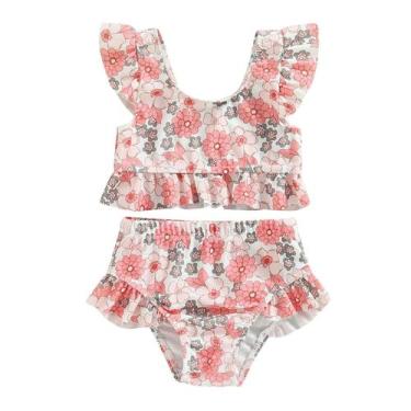 Imagem de Conjunto de Biquíni Floral para Meninas - Roupa de Praia para Piscina,