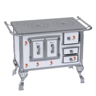 Imagem de Fogao a Lenha GII N 1 Sec Branco Flor Sem Tampa