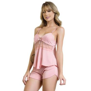 Imagem de Baby Doll Feminino Pijama Sem Bojo Linha Noite Microfibra - Dakota Lin
