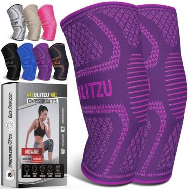 Imagem de Joelheira BLITZU Compression para mulheres e homens, pacote com 2 unid