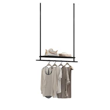 Imagem de CUTPOIY Rack de metal para pendurar, expositor de roupas comerciais, cabide de teto simples, trilhos de roupas em lojas de varejo, loja de noivas comerciais (120 x 100 cm)