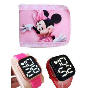 Imagem de Carteira infantil feminina Miney , relógio digital a prova d agua smar